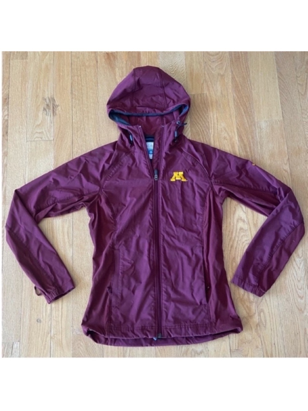 Columbia Minnesota Gophers maroon hooded full zip lightweight jacket extra small